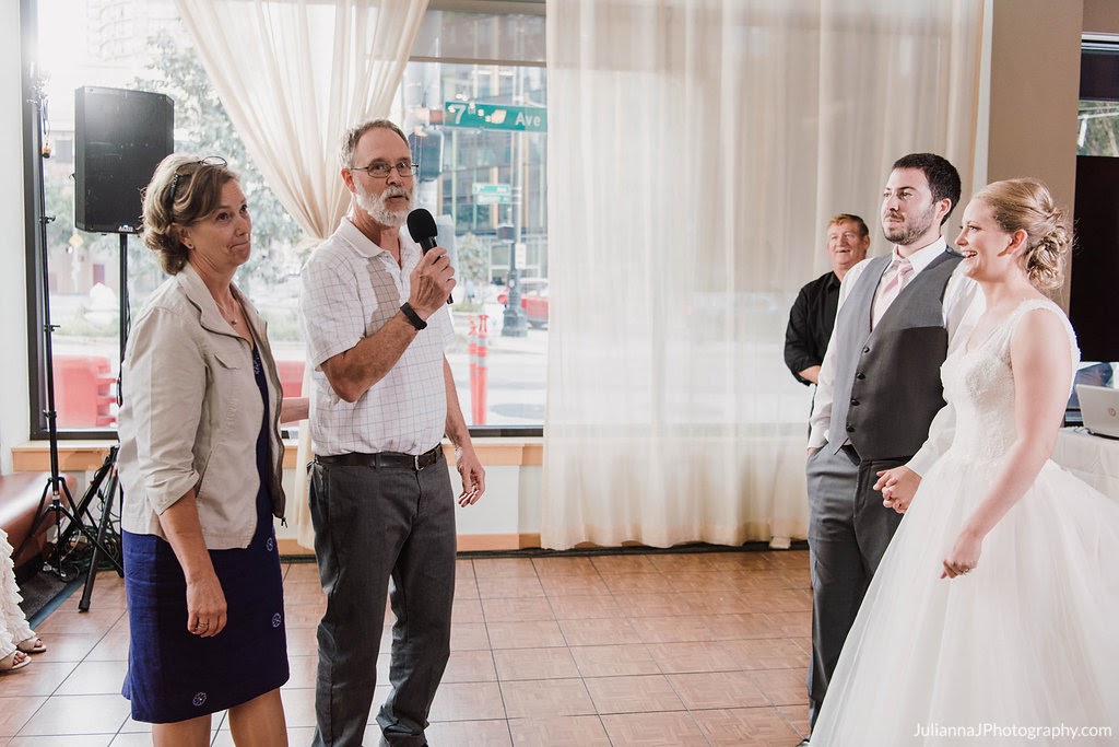 Couple giving advice following anniversary dance